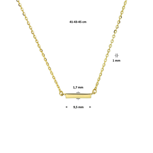 collier balkje 41 + 4 cm 14K geelgoud - Afbeelding 3