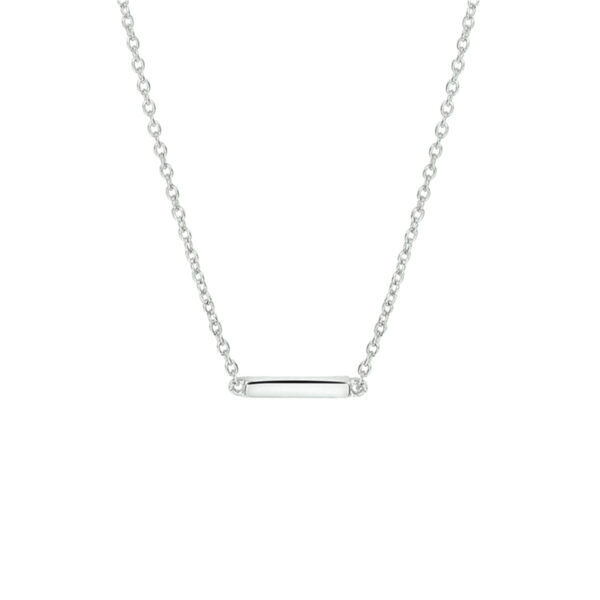collier balkje 41 + 4 cm zilver gerhodineerd