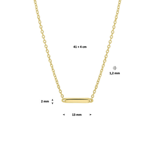 collier balkje 41 + 4 cm zilver verguld (geel) - Afbeelding 2