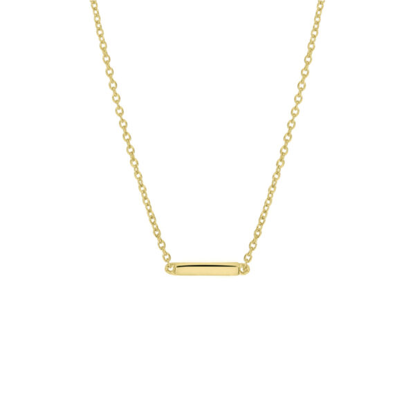 collier balkje 41 + 4 cm zilver verguld (geel)