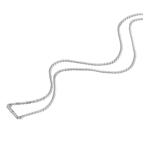 collier balkje diamant 0.04ct h si 42 – 45 cm 14K witgoud - Afbeelding 4