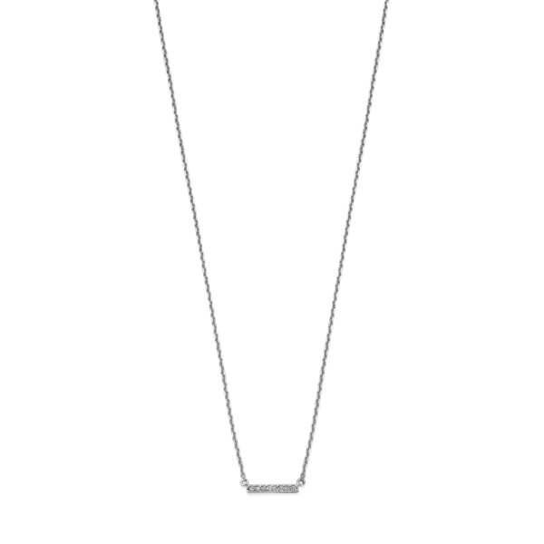collier balkje diamant 0.04ct h si 42 – 45 cm 14K witgoud
