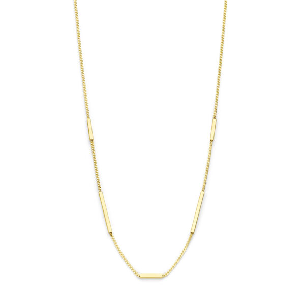 collier balkjes 40 – 42 – 44 cm 14K geelgoud