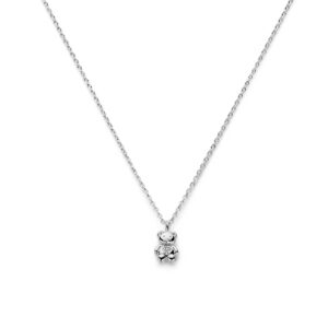 collier beer zirkonia 36 + 4 cm zilver gerhodineerd