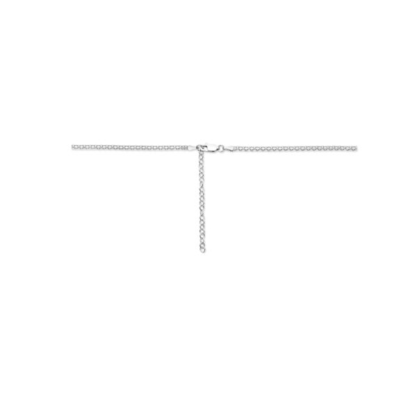 collier bismarck 2,4 mm 37 + 5 cm zilver gerhodineerd - Afbeelding 3