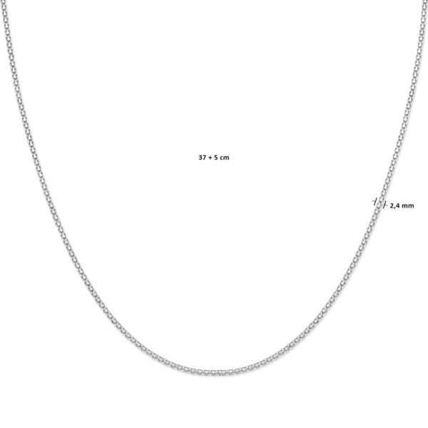 collier bismarck 2,4 mm 37 + 5 cm zilver gerhodineerd - Afbeelding 4