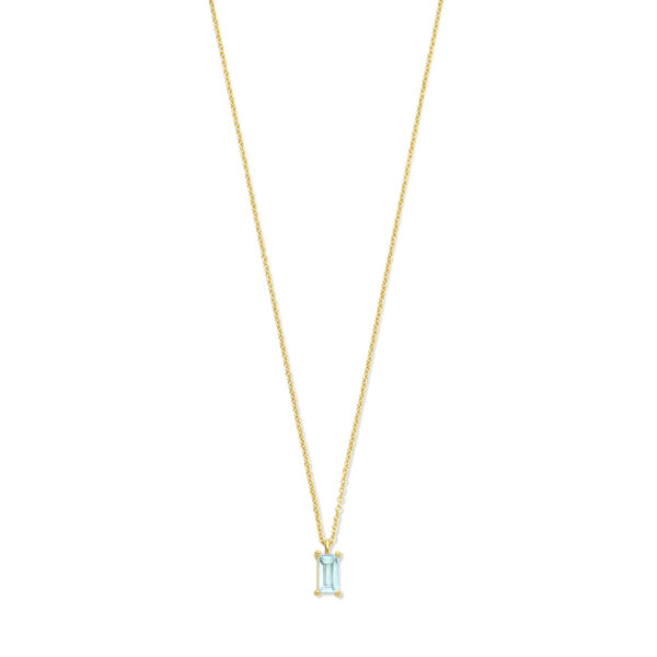collier blauw topaas 41 – 43 – 45 cm 14K geelgoud