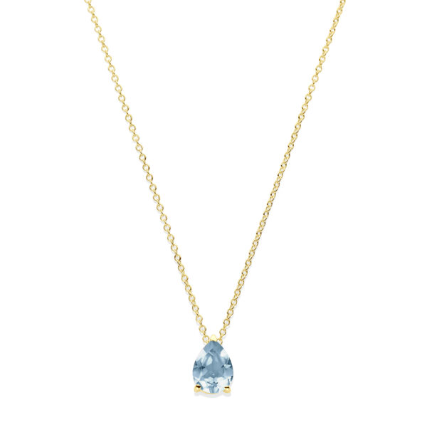 collier blauw topaas 42 – 44 cm 14K geelgoud