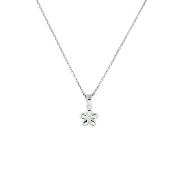 collier bloem 1,1 mm 36 + 4 cm zilver gerhodineerd