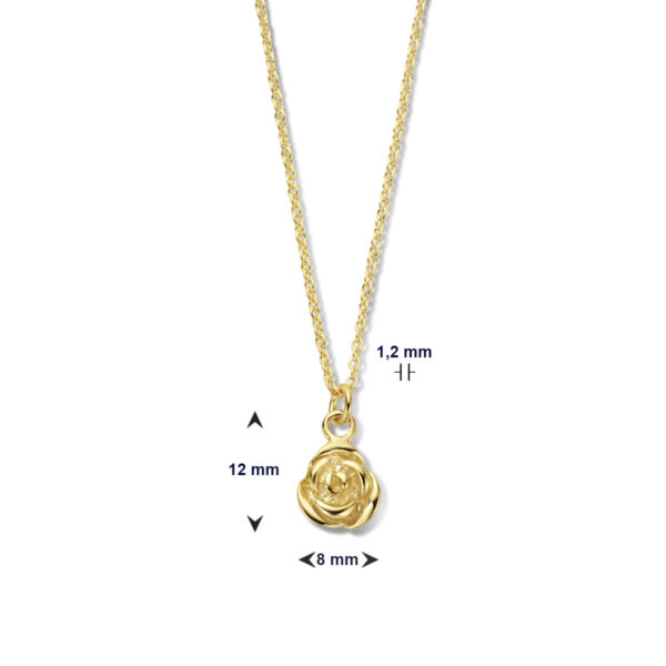 collier bloem 41 + 4 cm zilver verguld (geel) - Afbeelding 4