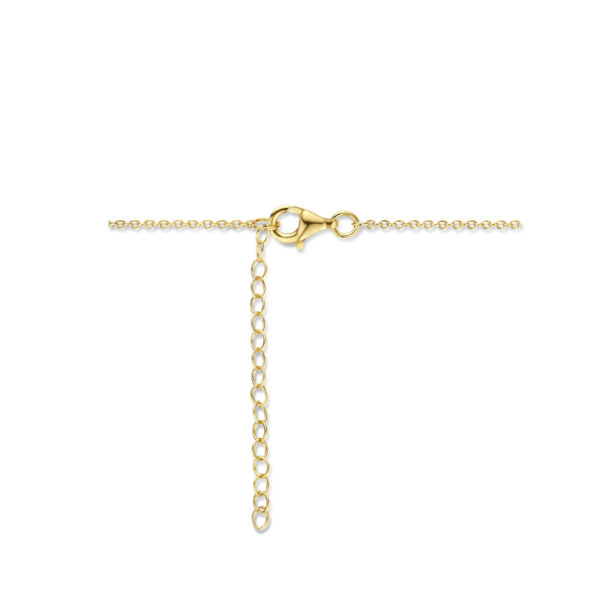 collier bloem strass 41 + 4 cm zilver verguld (geel) - Afbeelding 3