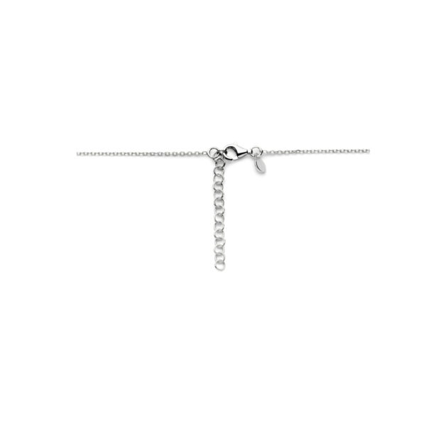 collier bloem zirkonia 41 + 4 cm zilver gerhodineerd - Afbeelding 3