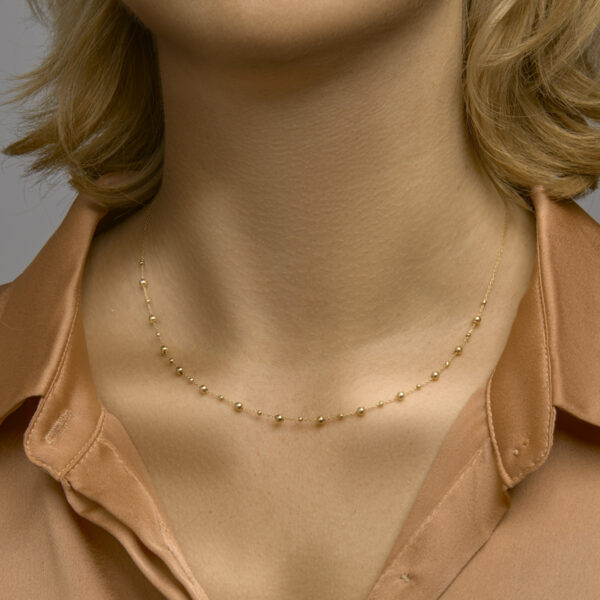 collier bolletjes 0,8 mm 41 + 4 cm 14K geelgoud - Afbeelding 2