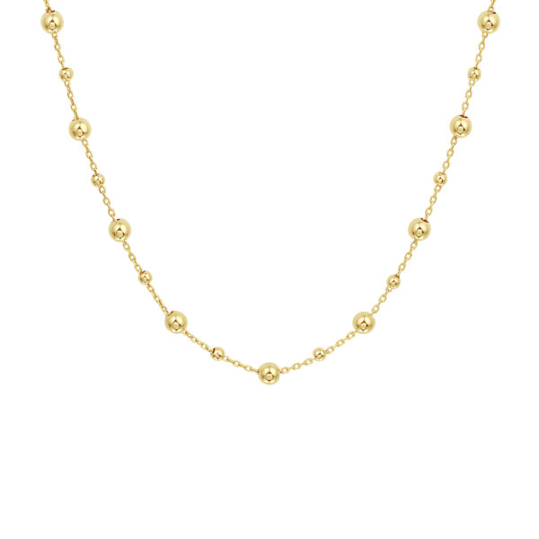 collier bolletjes 0,8 mm 41 + 4 cm 14K geelgoud