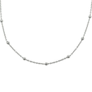 collier bolletjes 1,2 mm 40 + 4 cm zilver gerhodineerd