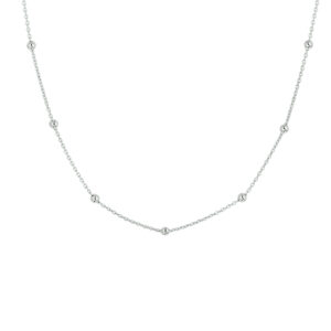 collier bolletjes 2,0 mm 40 + 4 cm zilver gerhodineerd