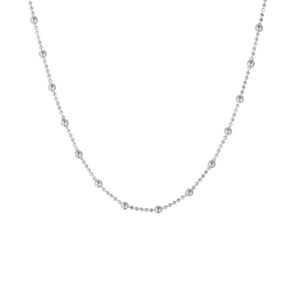 collier bolletjes 2,0 mm 40 + 4 cm zilver gerhodineerd