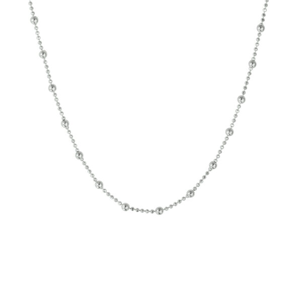collier bolletjes 2,0 mm 40 + 4 cm zilver gerhodineerd