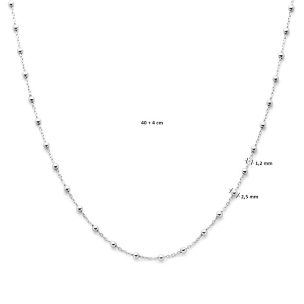 collier bolletjes 2,5 mm 40 + 4 cm zilver gerhodineerd - Afbeelding 5