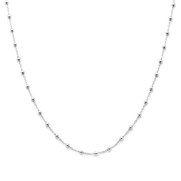 collier bolletjes 2,5 mm 40 + 4 cm zilver gerhodineerd
