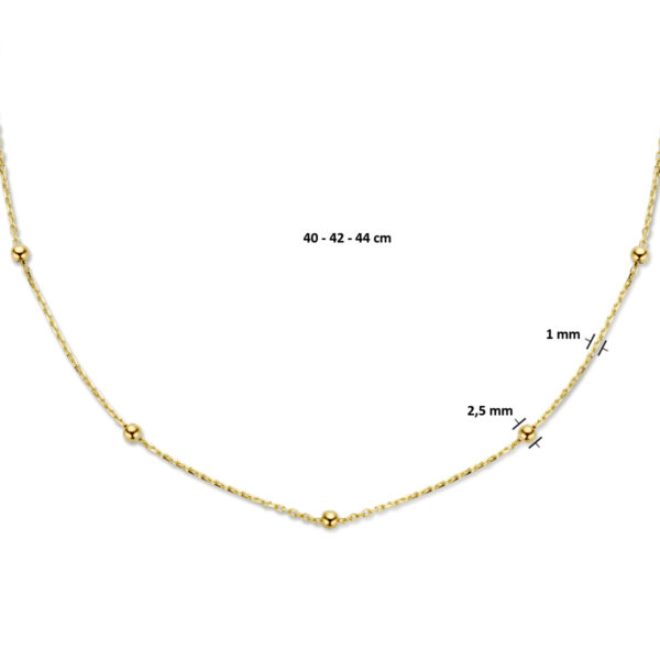 collier bolletjes 2,5 mm 40 - 42 - 44 cm 14K geelgoud - Afbeelding 4