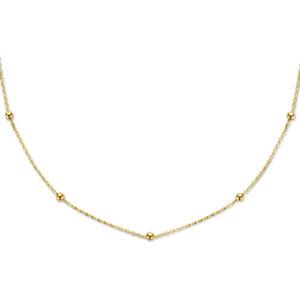 collier bolletjes 2,5 mm 40 - 42 - 44 cm 14K geelgoud