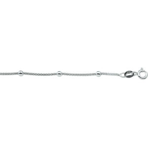collier bolletjes 3,0 mm 45 cm zilver gerhodineerd