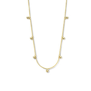 collier bolletjes 40 + 4 cm 1 micron zilver verguld (geel)