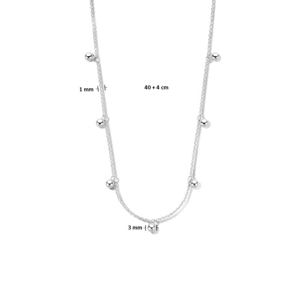 collier bolletjes 40 + 4 cm zilver gerhodineerd - Afbeelding 4