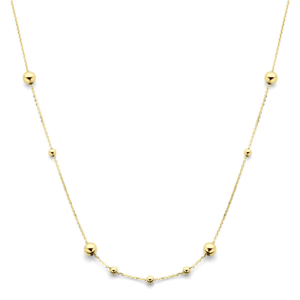 collier bolletjes 42 - 45 cm 14K geelgoud