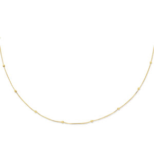 collier bolletjes gediamanteerd 0,5 mm 42 - 45 cm 14K geelgoud