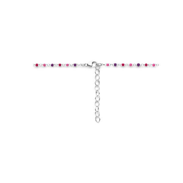 collier bolletjes gekleurd emaille 36 + 4 cm zilver gerhodineerd - Afbeelding 3