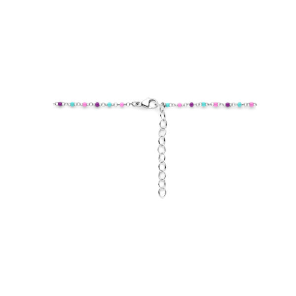 collier bolletjes gekleurd emaille 36 + 4 cm zilver gerhodineerd - Afbeelding 3