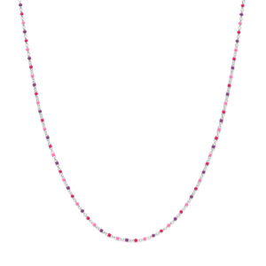 collier bolletjes gekleurd emaille 36 + 4 cm zilver gerhodineerd