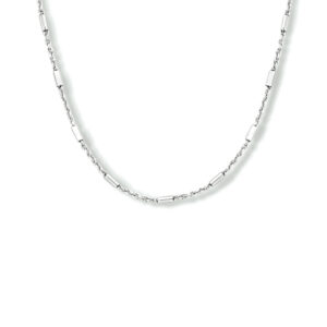 collier buisjes 1,3 mm 40 + 4 cm zilver gerhodineerd