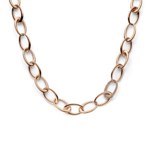 collier champagne diamant 1.70ct si 17,5 mm 56 cm 18K roségoud
