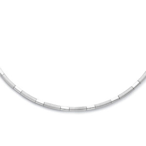 collier choker 3,3 mm 43 cm poli/mat zilver gerhodineerd