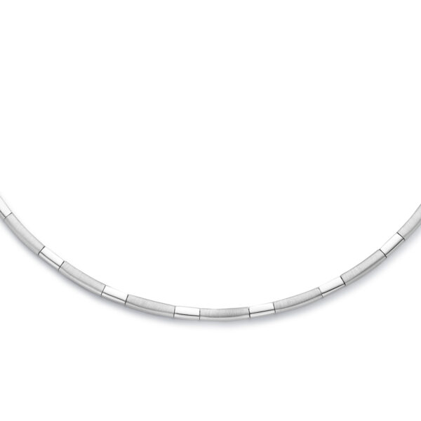 collier choker 3,3 mm 43 cm poli/mat zilver gerhodineerd