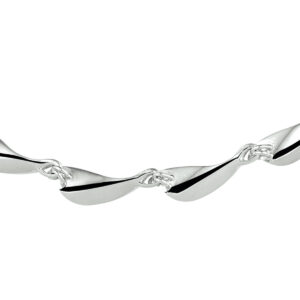 collier choker poli/mat 9,5 mm 42 cm zilver gerhodineerd