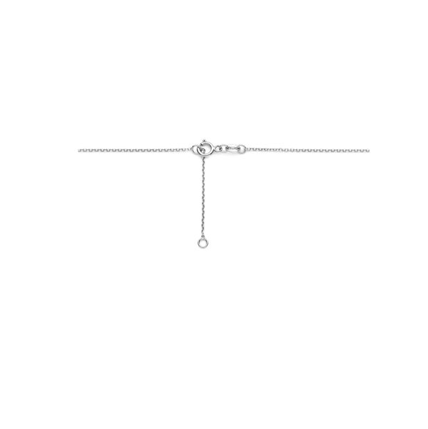 collier cirkel diamant 0.08ct h si 42 - 45 cm 14K witgoud - Afbeelding 3