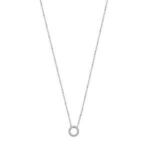 collier cirkel diamant 0.08ct h si 42 - 45 cm 14K witgoud