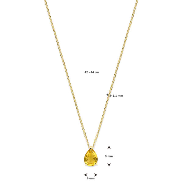collier citrien 42 – 44 cm 14K geelgoud - Afbeelding 4