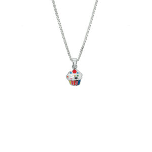collier cupcake 1,4 mm 36 + 4 cm zilver gerhodineerd
