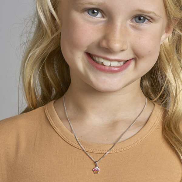 collier cupcake 36 + 4 cm zilver gerhodineerd - Afbeelding 2