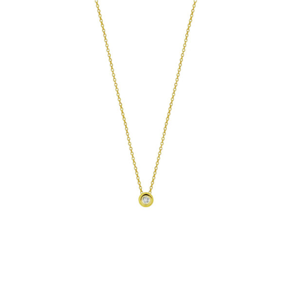 collier diamant 0.01ct h si 41 - 43 - 45 cm 14K geelgoud