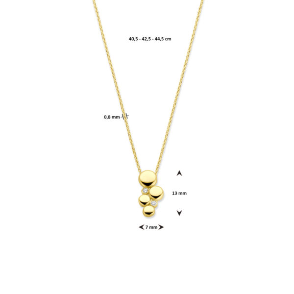 collier diamant 0.02ct h si 40,5 - 42,5 - 44,5 cm 14K geelgoud - Afbeelding 4