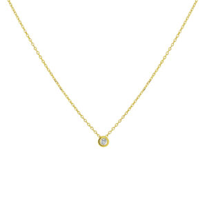 collier diamant 0.02ct h si 41 - 43 - 45 cm 14K geelgoud