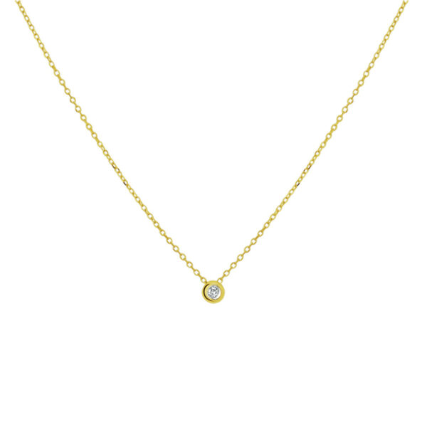 collier diamant 0.02ct h si 41 - 43 - 45 cm 14K geelgoud
