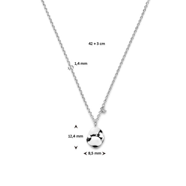collier diamant 0.02ct j p1 42 + 3 cm zilver gerhodineerd - Afbeelding 4