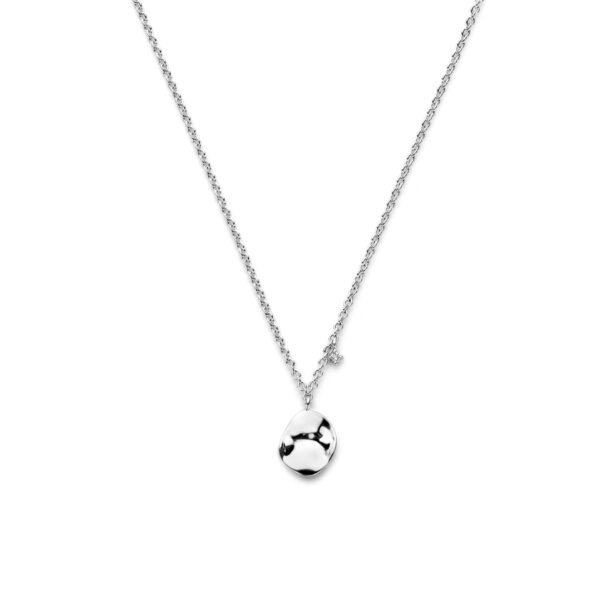 collier diamant 0.02ct j p1 42 + 3 cm zilver gerhodineerd